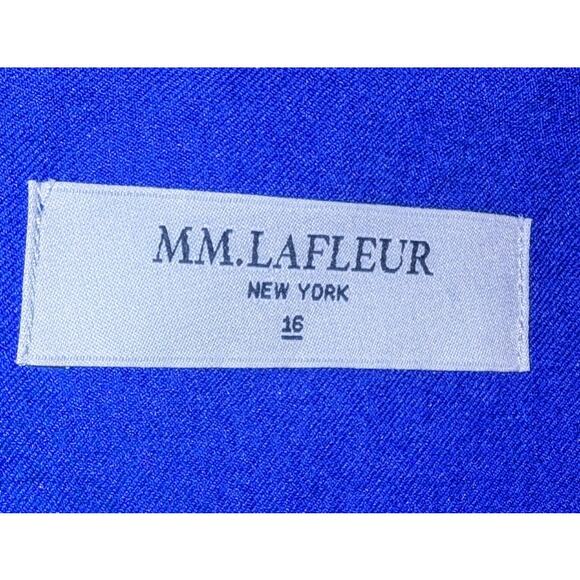 MM.LaFleur Etsuko Cobalt Blue 3/4 Sleeve Pockets Shift Knee Length Dress Size 16 - Picture 4 of 5